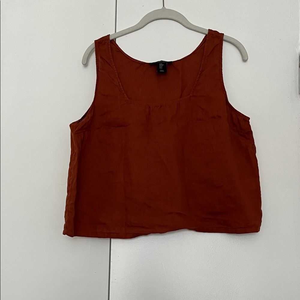 Square Neck Linen Top